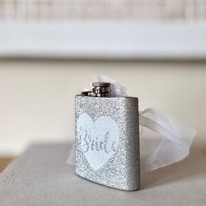 NWT Bride Flask Silver Glitter Sparkle